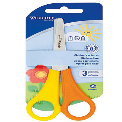 Westcott Kids Scissors 13cm/5in Green Yellow 12 Pack