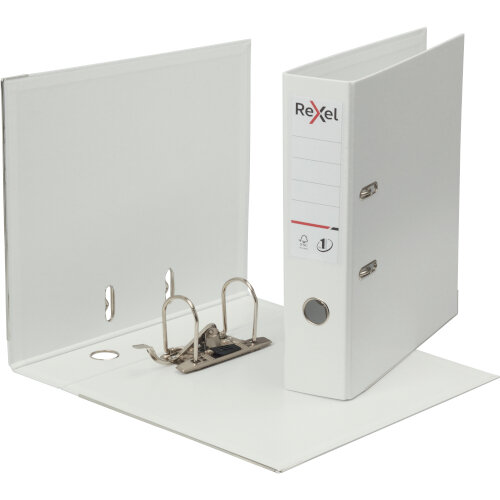 Rexel Choices 75mm Lever Arch File, Polypropylene, A4, White (Ref 2115502) - Strong and Stylish Document Organiser