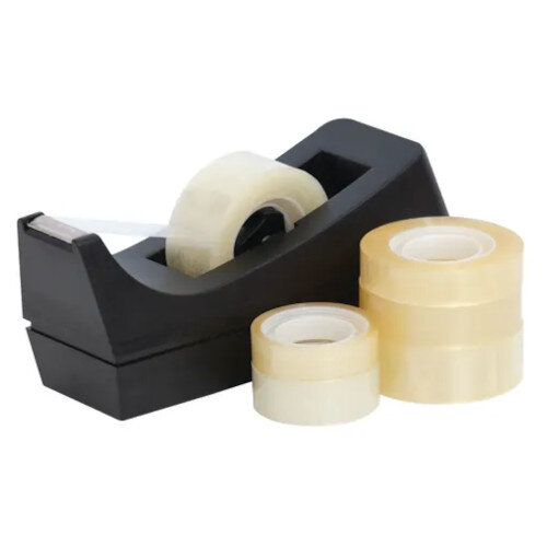 Q-Connect Easy Tear Polypropylene Tape, 19mm x 33m (Pack of 8, Ref KF27013) - Clear and Strong Tape for Packaging