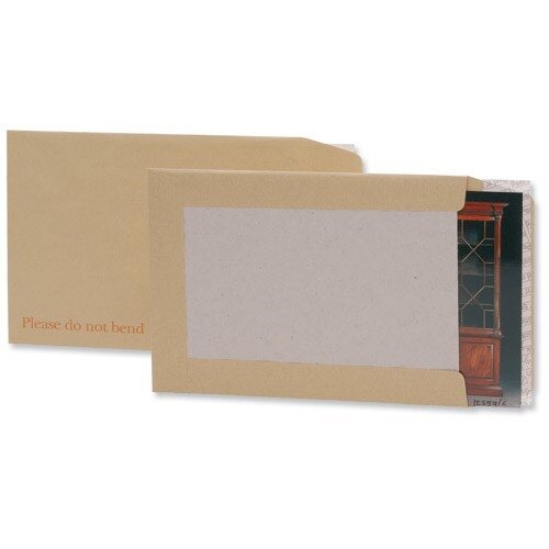 Q-Connect C4 Manilla Board Back Envelopes, 115gsm, Peel and Seal (Pack of 125) - Strong and Secure Mailing Envelopes