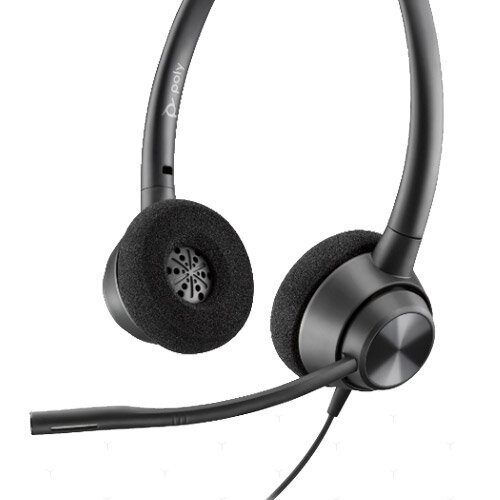 Poly EncorePro 320 USB Headset - Boom Microphone, Noise Cancelling, Comfortable - USB Port, Stereo Binaural, Lightweight - Black