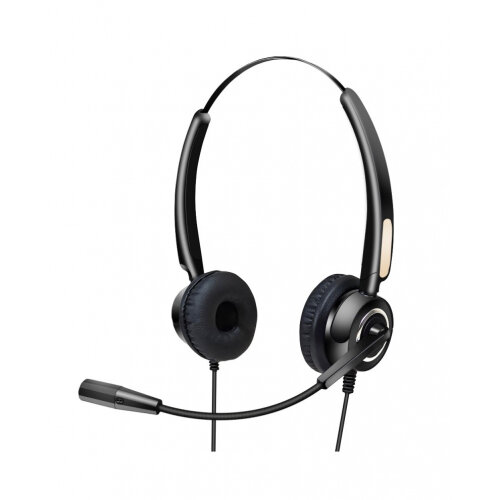 Urban Factory USB HEADSET WITH REMOTE CONTROL, Headset, Head-band, Black, Button, 2.1 m, Black
