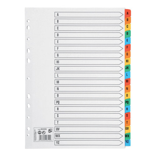 A-Z Index A4 White Coloured Mylar Tabs 5 Star - 230 micron