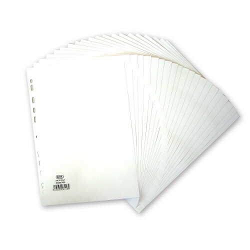 Elba Dividers Europunched 20-Part A4 White Subject Dividers 400007500
