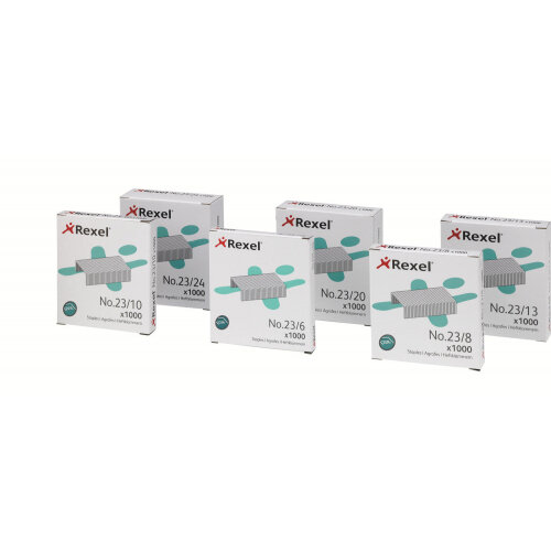 Rexel Heavy Duty Staples, No23/8mm (Pack of 1000, Ref 2101054) - Strong Staples for Thick Documents