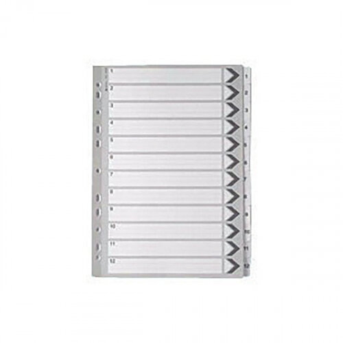 A4 Mylar Index 1-12 White Subject Divider WX01529