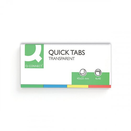 Q-Connect Quick Tabs 20x50mm Transparent 4 Pads of 40 KF01225
