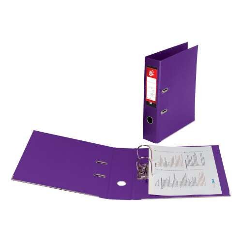 5 Star Office A4 Lever Arch File Plastic Purple Pack of 10