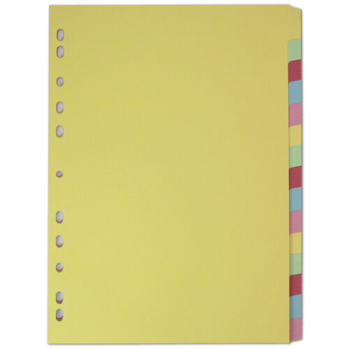 Elba Card Dividers Europunched 15-Part A4 Assorted 400007437