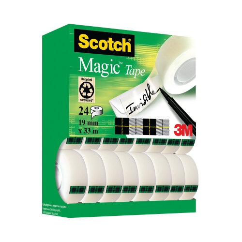 Scotch Magic Invisible Tape, Value Pack, 19 mm x 33 m, 24 Rolls/Pack