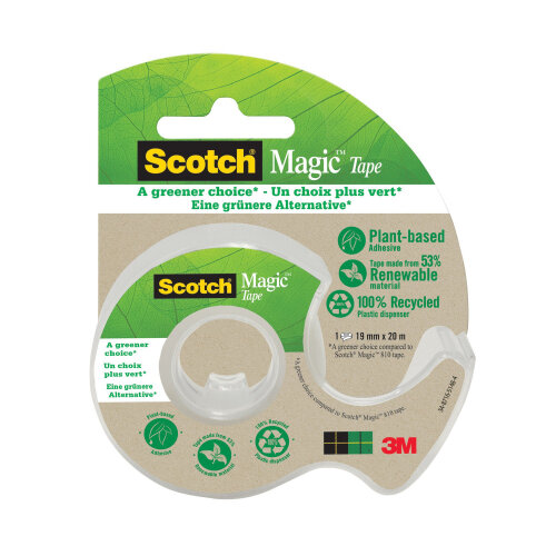 Scotch Magic Tape 19mmx20m Single Roll W/Recycled Dispenser 7100082821