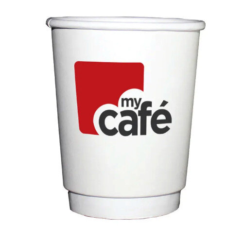 Mycafe 8oz/250ml Double Wall Disposable Hot Drink Paper Cups (500 Pack) HVDWPA08V