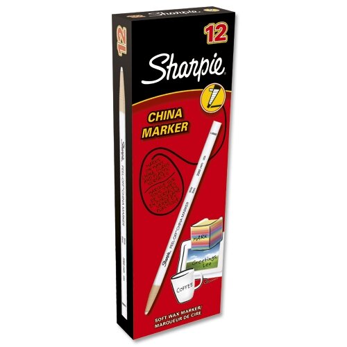 Sharpie China Marker Pencil White Peeloff Unwraps to Sharpen Pack 12