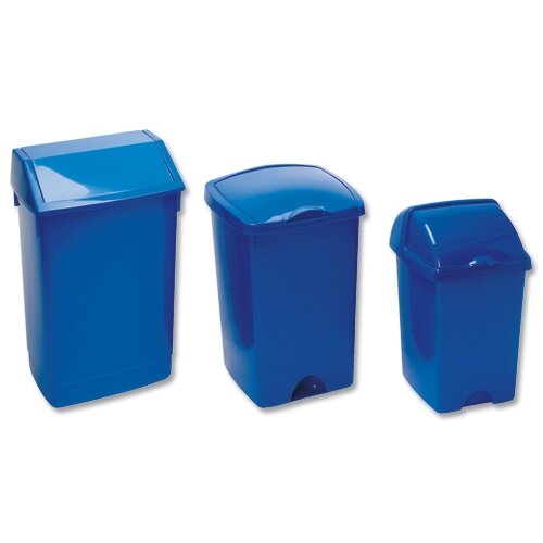 Addis Plastic Flip Top Waste Bin 60 Litres Blue Ref 510796 Hunt Office UK