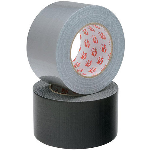 5 Star Cloth Tape Roll 75mmx50m Silver Hunt Office UK
