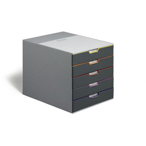 Durable Varicolor Plastic Desktop Drawer Set Stackable 5 Drawers