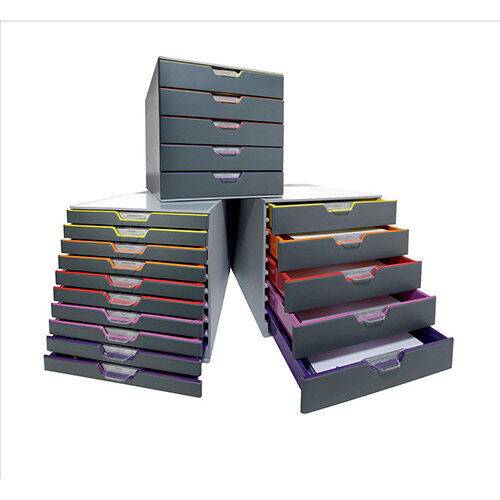 Durable Varicolor Plastic Desktop Drawer Set Stackable 10 Drawers