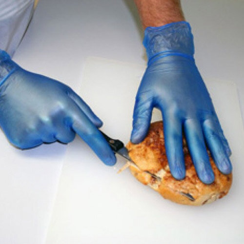 Disposable Gloves Vinyl Powder Free Medium Blue [Pack 100] Hunt Office UK