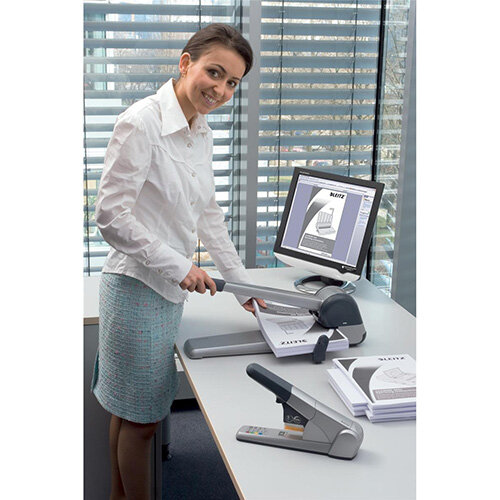 Leitz Extra HeavyDuty Long Handled Hole Punch Metallic Black 250