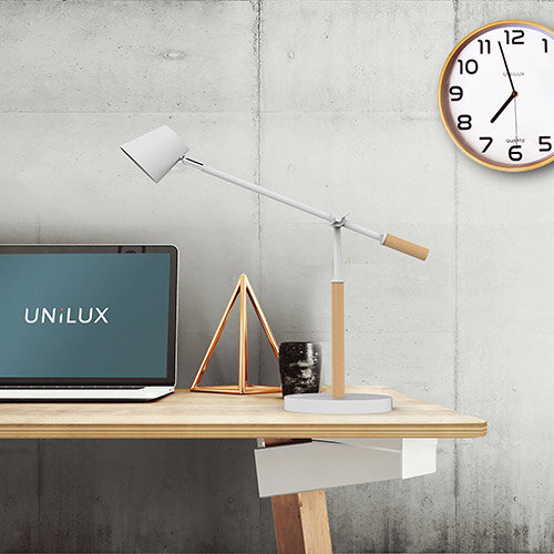 Unilux Vicky Led Desk Lamp 9w White Beech Ref 400120186 Hunt Office Uk Unilux Vicky Led Desk Lamp 9w White, Best Desk Lamp For Computer Work Uk