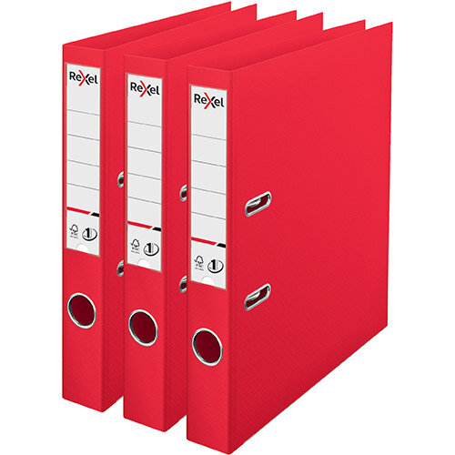 Rexel Choices Lever Arch File PP 50mm A4 Red Pack of 10 Ref 2115508
