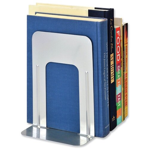 Giant Silver Bookends Metal Pack 2 Hunt Office UK