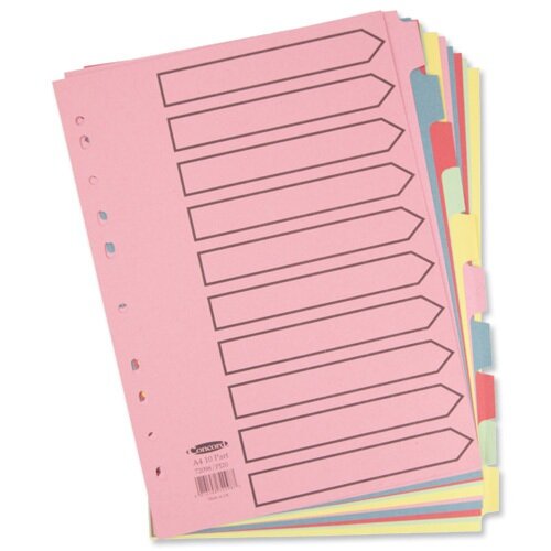 Concord 10-Part Subject Dividers Printed A4 Assorted - Hunt Office UK