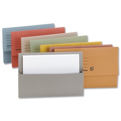 Document Wallets Half Flap Foolscap Blue Pack 50 5 Star - Hunt Office UK