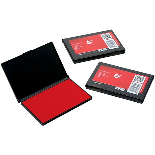 Red Ink Stamp Pad 110x70mm 5 Star Hunt Office UK