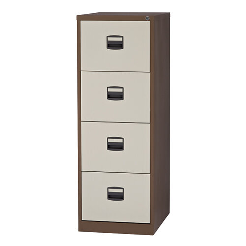 4 Drawer Steel Filing Cabinet Lockable Brown Cream Trexus By 4 Drawer Steel Filing Cabinet Lockable
