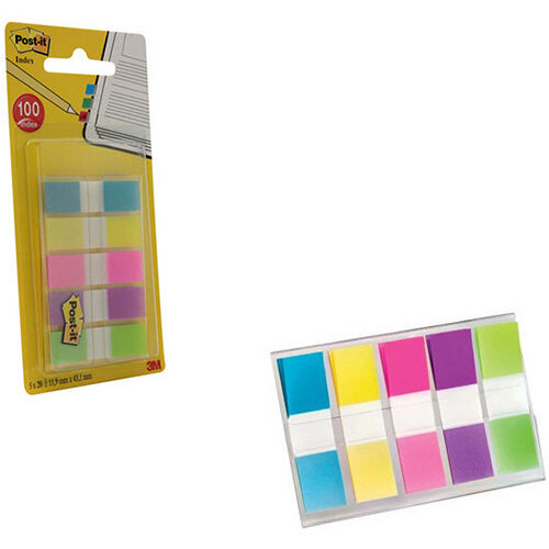 Post it Index Tabs Bright Colours 6835Cb Pack 100 Hunt Office UK