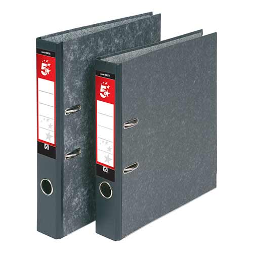 Foolscap Lever Arch File Cloudy Grey 50mm Spine 5 Star Single Pack
