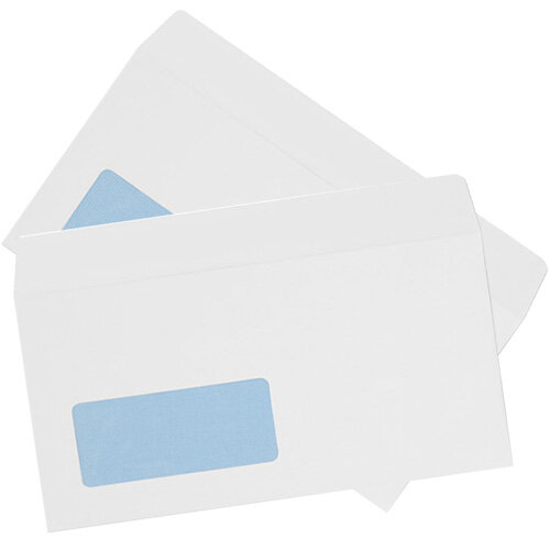 500 DL Recycled White Wallet Envelopes With Window 80gsm Self Seal - Foto 9