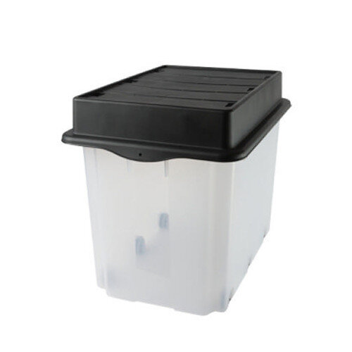 Strata Mega Crate Trunk With Lid 105L Clear & Black HW409 Hunt Office UK