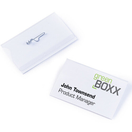 Durable Pin Name Badges 54 x 90mm Pack 50 Hunt Office UK