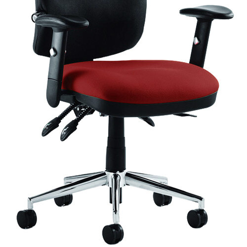 Chiro High Back Black Task Operator Chair With Bespoke Ginsaeng Chilli