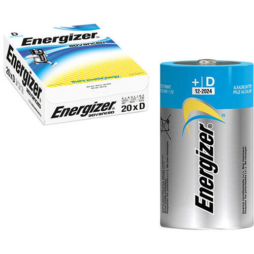 Energizer Advanced D Alkaline Batteries E95 (Pack of 20) Hunt Office UK