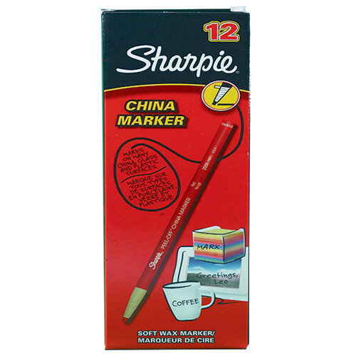 Sharpie China Marker Pencil Red Peeloff Unwraps to Sharpen Pack 12