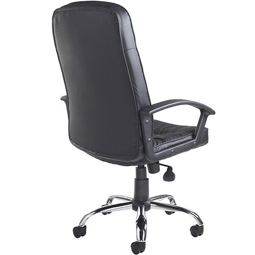 Hertford high back managers chair black leather faced Hunt Office UK