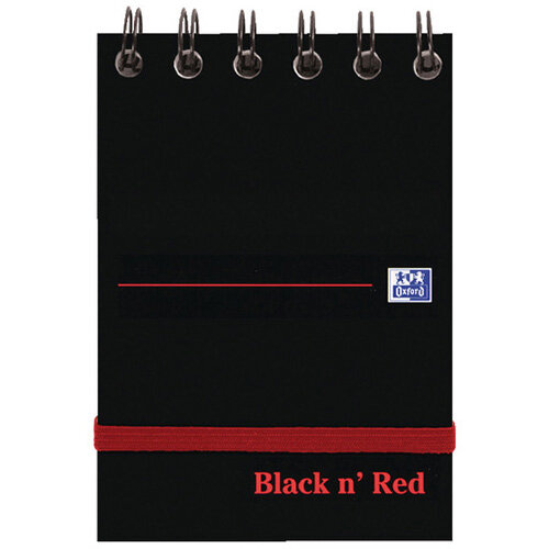 A7 Wirebound Glossy Hardback Notebook 144 Pages Black n Red - Hunt ...