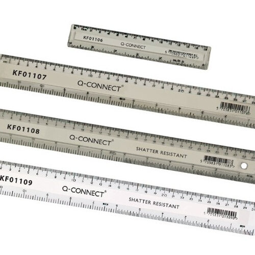 Q-Connect Ruler Shatterproof 300mm Clear KF01108Q - Hunt Office UK