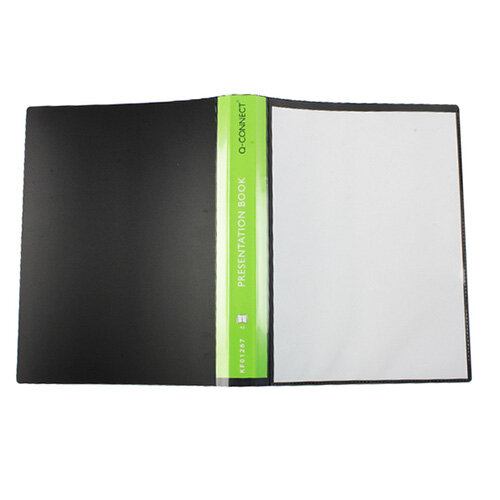QConnect Presentation Display Book 40 Pocket Black Hunt Office UK