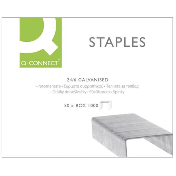 QConnect Staples 24/6 Pack of 1000 KF01278 Hunt Office UK
