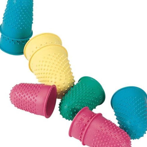 Q-Connect No.0 Green Thimblette - Rubber Finger Protector For Office, Counting, And Light Work