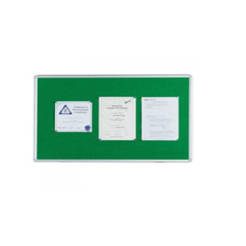 Q Connect Notice Board 1800 x 1200mm Aluminium Frame Green Hunt Office UK