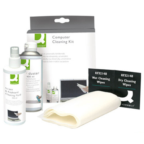 QConnect Computer Cleaning Kit For Screens Keyboards and Cases Set KF32155 Hunt Office UK