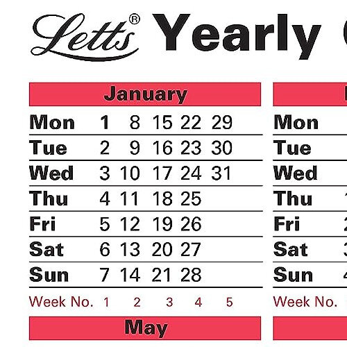 Letts Yearly Calendar 2024 24-TYC - Hunt Office UK