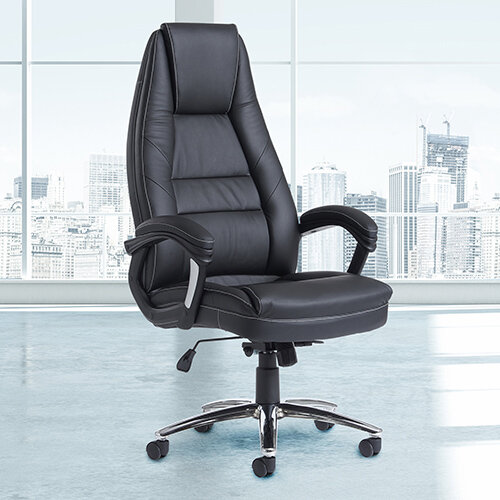 Noble high back managers chair black faux leather Hunt Office UK