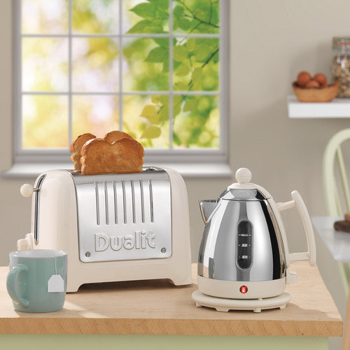 Dualit 1.5L Cordless Jug Kettle Stainless Steel With Cream Trim DA7210