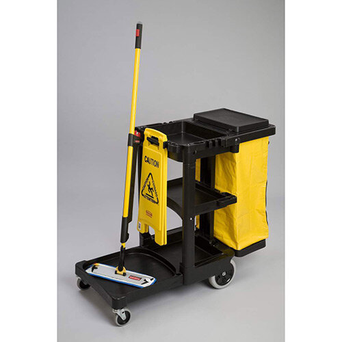 Rubbermaid Cleaning Cart Janitor Cart With 2 Fixed Casters & 2 Swivel